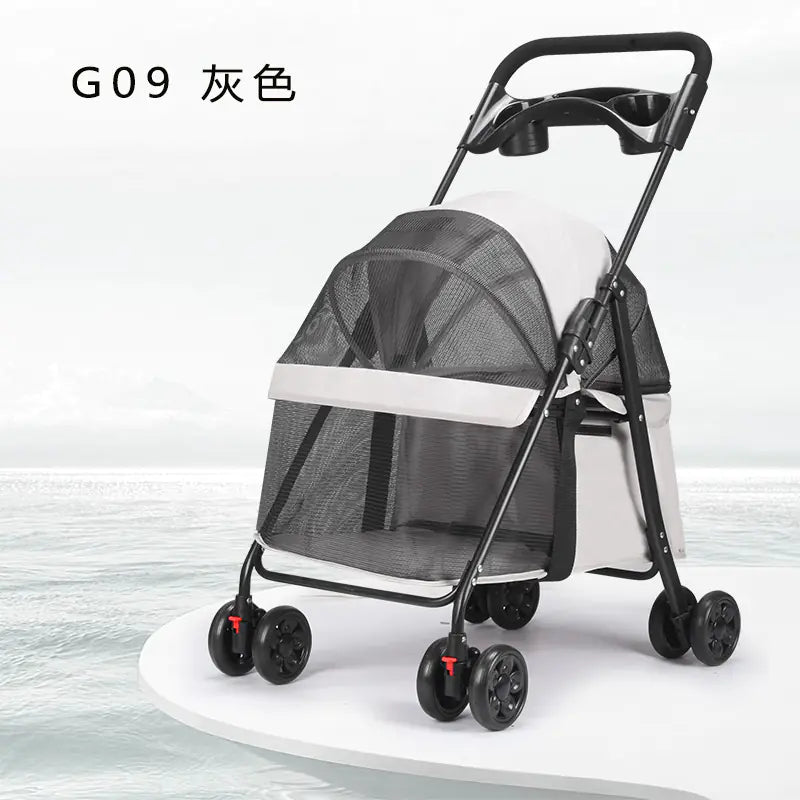 Pet Stroller for Small Dogs and Cats - Lightweight & Foldable