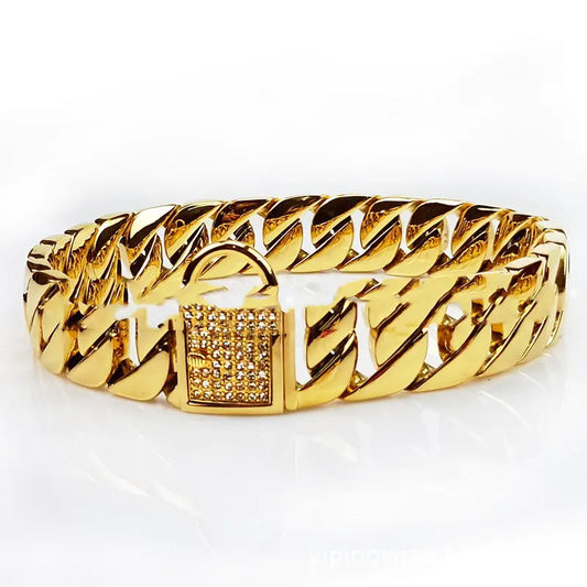 Stainless Steel Pet Chain Dog Collar and Leash